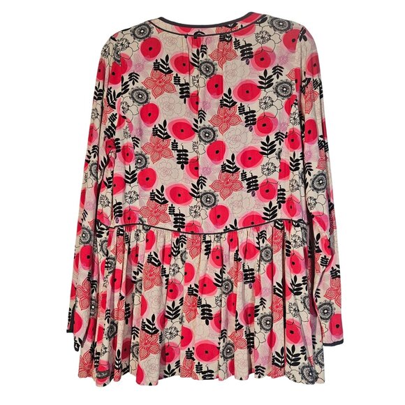 Matilda Jane V-Neck Floral Tunic Top Size L Long Sleeve Boho Print Blouse - Picture 3 of 13